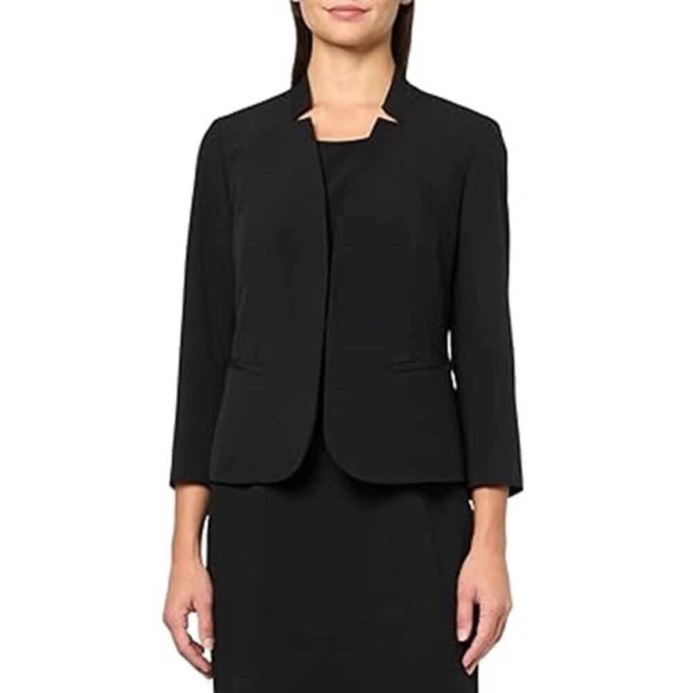 Le Suit Women Black Notch Classic Formal Cutout Suit Jacket Petite Size US 6P